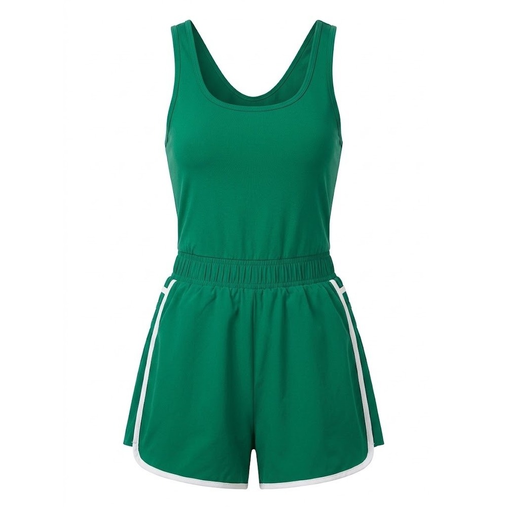 Rae Mode Talulah Green Athletic Pleated Tennis Romper Skort Pocket Medium